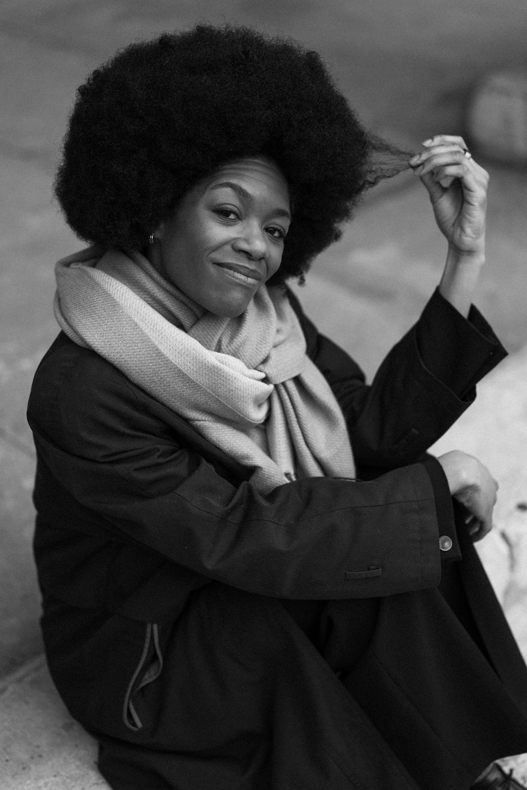 Sabrina, founder of Yellow Brick Fro, with a voluminous natural afro